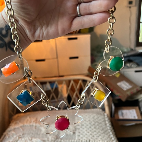 Very cool vintage clear lucite multiple pendant necklace - Picture 4 of 8